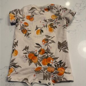 Floral Orange Print Baby Romper